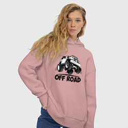 Толстовка оверсайз женская Off road - Jeep Chrysler, цвет: пыльно-розовый — фото 2