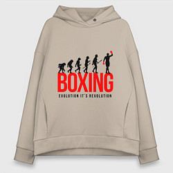 Толстовка оверсайз женская Boxing evolution, цвет: миндальный