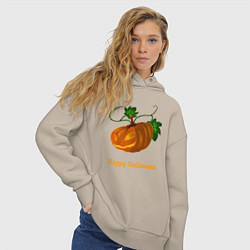 Толстовка оверсайз женская Trembling pumpkin, цвет: миндальный — фото 2