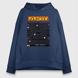 Толстовка оверсайз женская Pac-Man на ZX-Spectrum, цвет: тёмно-синий