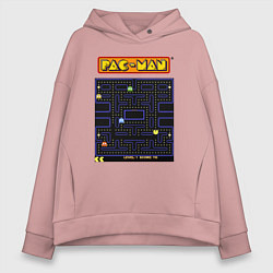 Толстовка оверсайз женская Pac-Man на ZX-Spectrum, цвет: пыльно-розовый