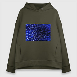 Толстовка оверсайз женская Графическая химия, цвет: хаки