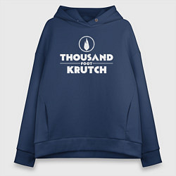Толстовка оверсайз женская Thousand Foot Krutch белое лого, цвет: тёмно-синий