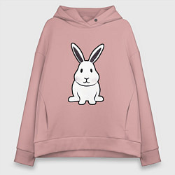 Толстовка оверсайз женская Снежный кролик, цвет: пыльно-розовый