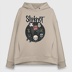 Толстовка оверсайз женская Slipknot art fan, цвет: миндальный