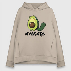 Толстовка оверсайз женская Avocado - AvoCATo - Joke, цвет: миндальный