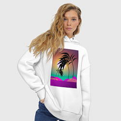 Толстовка оверсайз женская Palms space purple, цвет: белый — фото 2