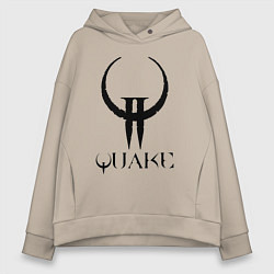 Толстовка оверсайз женская Quake II logo, цвет: миндальный