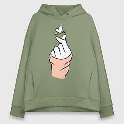 Толстовка оверсайз женская Hand click, цвет: авокадо