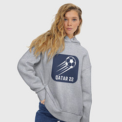 Толстовка оверсайз женская Qatar 22, цвет: меланж — фото 2