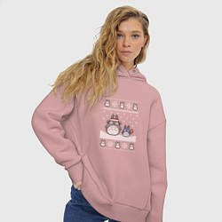 Толстовка оверсайз женская Новогодние тоторики - ugly sweater, цвет: пыльно-розовый — фото 2