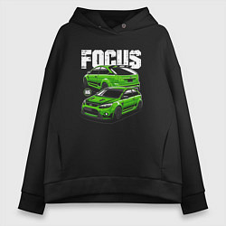 Толстовка оверсайз женская Ford Focus art, цвет: черный