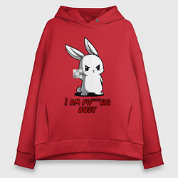 Толстовка оверсайз женская Я чертовски занят, цвет: красный