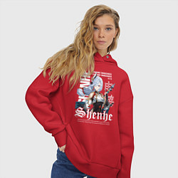 Толстовка оверсайз женская Шэнь Хэ Геншин, цвет: красный — фото 2
