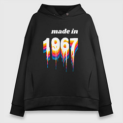 Толстовка оверсайз женская Made in 1967 liquid art, цвет: черный