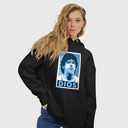 Толстовка оверсайз женская Dios Maradona, цвет: черный — фото 2