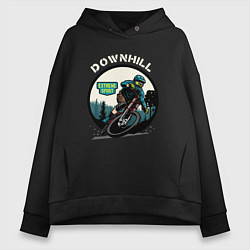 Толстовка оверсайз женская Downhill Extreme Sport, цвет: черный