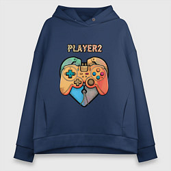 Толстовка оверсайз женская Player 2, цвет: тёмно-синий