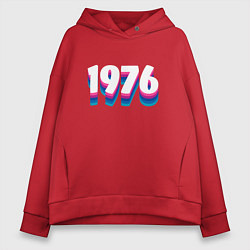 Толстовка оверсайз женская Made in 1976 vintage art, цвет: красный
