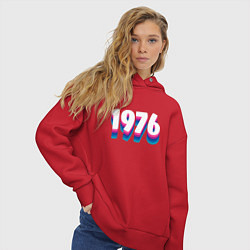 Толстовка оверсайз женская Made in 1976 vintage art, цвет: красный — фото 2