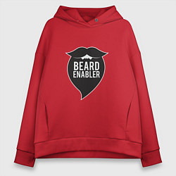 Толстовка оверсайз женская Beard enabler, цвет: красный
