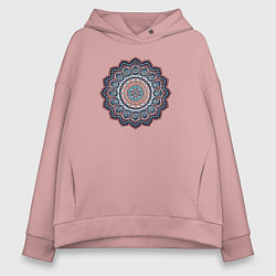 Толстовка оверсайз женская Индийская Mandala, цвет: пыльно-розовый