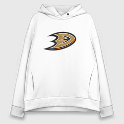 Толстовка оверсайз женская Анахайм Дакс логотип, цвет: белый