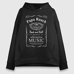Толстовка оверсайз женская Papa Roach в стиле Jack Daniels, цвет: черный