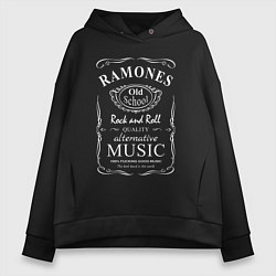 Толстовка оверсайз женская Ramones в стиле, цвет: черный