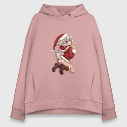 Толстовка оверсайз женская Хвостик, цвет: пыльно-розовый