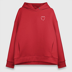 Толстовка оверсайз женская Minimal love, цвет: красный