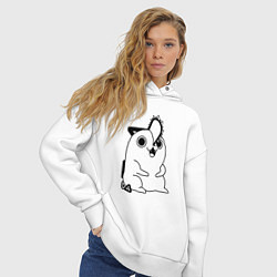 Толстовка оверсайз женская Милый Почита бензопила, цвет: белый — фото 2