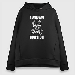 Толстовка оверсайз женская Necrovag white division, цвет: черный