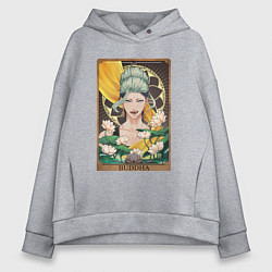 Толстовка оверсайз женская The Buddha Tarot Card, цвет: меланж