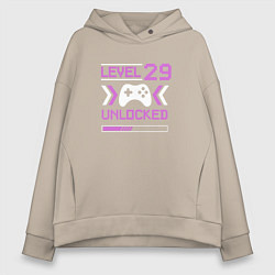 Толстовка оверсайз женская День рождения 29 лет, цвет: миндальный