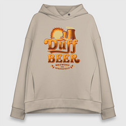 Толстовка оверсайз женская Duff beer brewing, цвет: миндальный