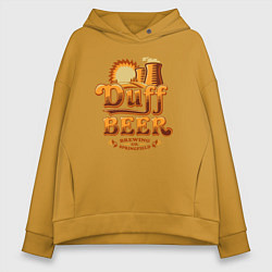 Толстовка оверсайз женская Duff beer brewing, цвет: горчичный