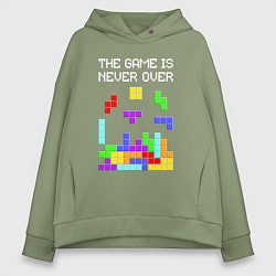 Толстовка оверсайз женская Tetris - the game is never over, цвет: авокадо