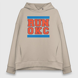 Толстовка оверсайз женская Run Oklahoma City Thunder, цвет: миндальный