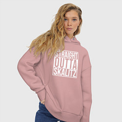 Толстовка оверсайз женская Straight outta Skalitz, цвет: пыльно-розовый — фото 2