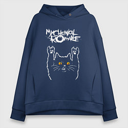 Толстовка оверсайз женская My Chemical Romance rock cat, цвет: тёмно-синий