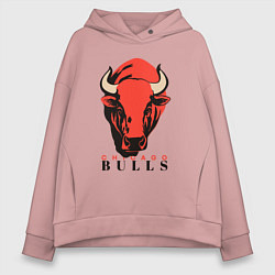 Толстовка оверсайз женская Chicago bull, цвет: пыльно-розовый