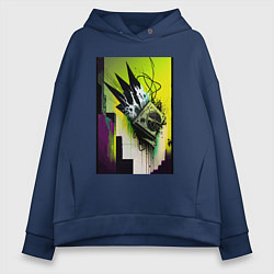 Толстовка оверсайз женская Музыка города 2 - Хуф и Ся, цвет: тёмно-синий