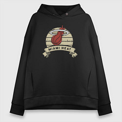 Толстовка оверсайз женская Heat logo, цвет: черный