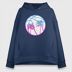 Толстовка оверсайз женская Miami beach, цвет: тёмно-синий