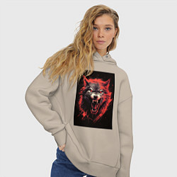 Толстовка оверсайз женская Red wolf, цвет: миндальный — фото 2