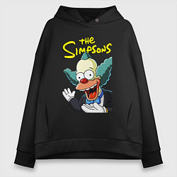 Толстовка оверсайз женская Krusty the clown, цвет: черный