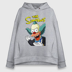 Толстовка оверсайз женская Krusty the clown, цвет: меланж