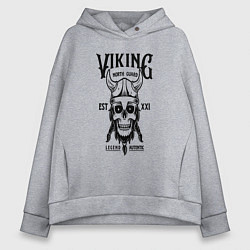 Толстовка оверсайз женская Викинг Воин, цвет: меланж