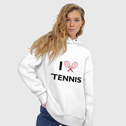 Толстовка оверсайз женская I Love Tennis, цвет: белый — фото 2